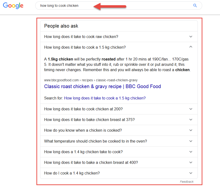faq search result example faq search result example