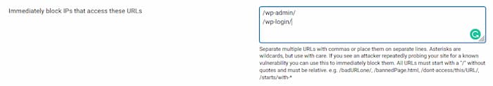 WordFence block by url