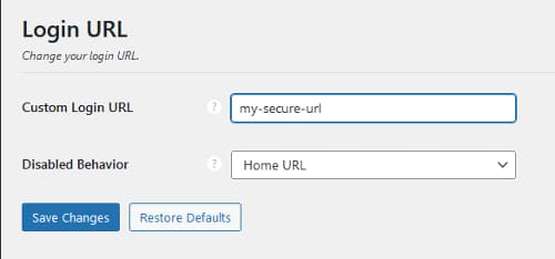 secure wordpress website custom login url
