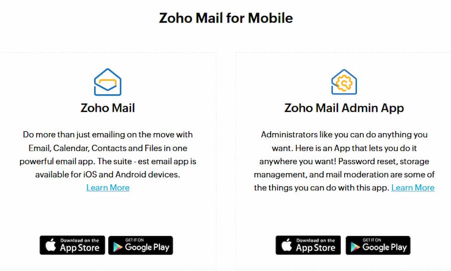 zoho mobile apps